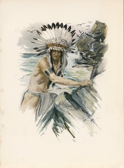 أغنية لونجفيلو لأغنية هياواثا (طباعة حجرية ملونة) بواسطة هاريسون فيشر