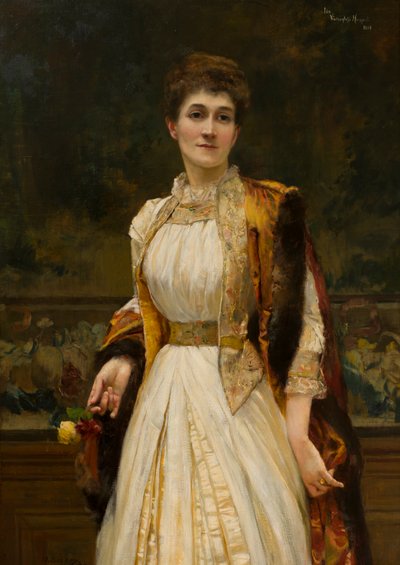 صورة للسيدة إيدا لوملي ، Viscountess Newport ، لاحقًا كونتيسة برادفورد ، حوالي 1888 (زيت على قماش) بواسطة هاري بالدري