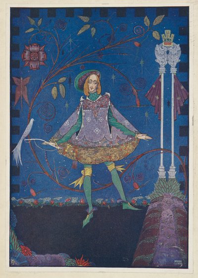 الخنازير. على قبر والد الأمير نمت شجيرة ورد ، رسم توضيحي من "حكايات خرافية" لهانز كريستيان أندرسون " بواسطة هاري كلارك