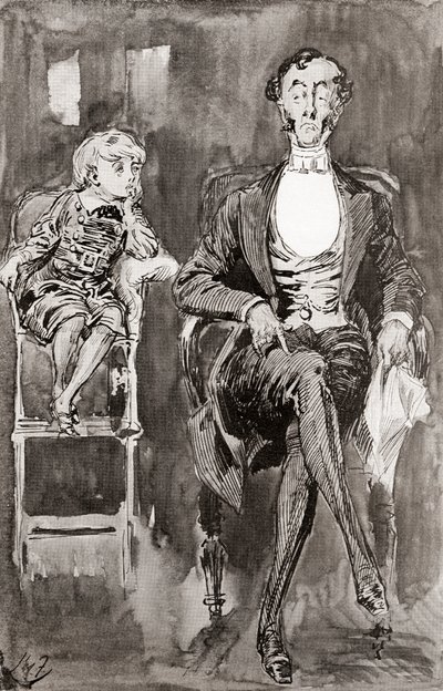 رسم توضيحي لهاري فورنيس لرواية تشارلز ديكنز Dombey and Son ، من إصدار الشهادات ، نُشر عام 1910. بواسطة هاري فورنيس