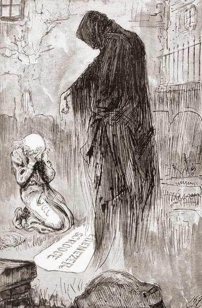 رسم توضيحي لترنيمة عيد الميلاد من كتب عيد الميلاد من تأليف تشارلز ديكنز بواسطة هاري فورنيس