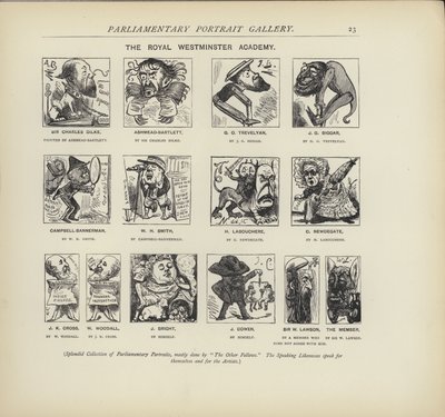 The Royal Westminster Academy - imagining how politicians might paint each other (litho) بواسطة هاري فورنيس
