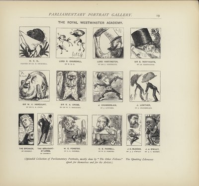 The Royal Westminster Academy - imagining how politicians might paint each other (litho) بواسطة هاري فورنيس