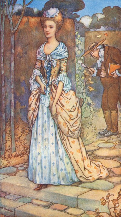 الملك والسيدة، أسطورة من عهد الملكة آن (طباعة حجرية ملونة) بواسطة هاري جورج ثيكر