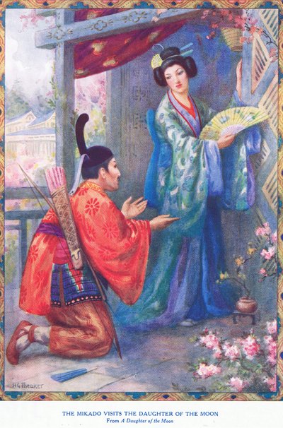 زيارة الميكادو لابنة القمر (من ابنة القمر) (ليثو) بواسطة هاري جورج ثيكر