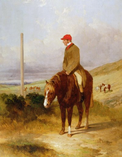 نات فلاتمان (1810-1860) على حصانه قبل بداية سباق تشيسترفيلد ستيكس 1844 ، 1844 بواسطة هاري هول