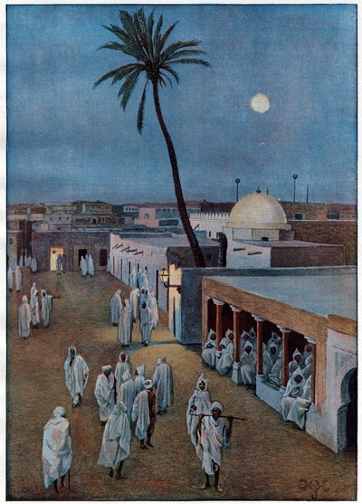 توزر (تونس) في المساء - السير هنري (هاري) هاميلتون جونستون (1858-1927) - 1903 بواسطة هاري هاميلتون جونستون