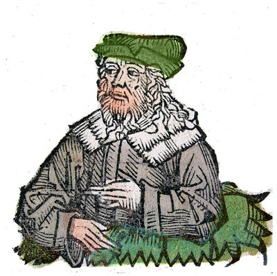 بورتريه بلوتين (بلوتينو) (أفلوطين) (205 - 270) ، فيلسوف يوناني. Xylography of "" Chronicles of Nuremberg "" بقلم هارتمان شيدل بواسطة هارتمان شيدل