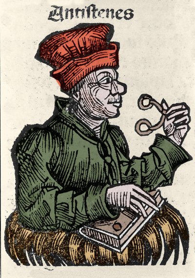 الفيلسوف اليوناني Antisthene (444-365 قبل الميلاد). Xylography of "" Chronicles of Nuremberg "" بقلم هارتمان شيدل بواسطة هارتمان شيدل