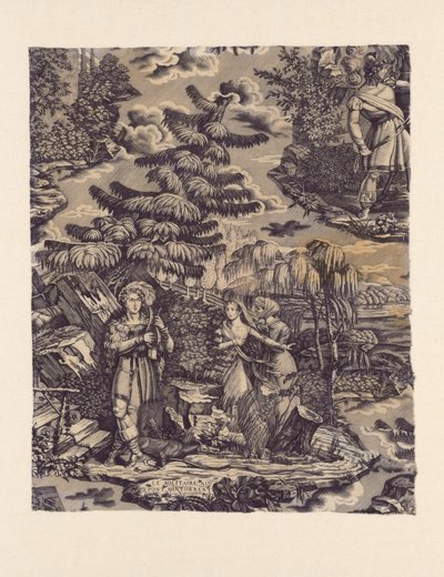 Le Solitaire au Pont du Torrent (The Hermit at the Bridge over the Torrent) (قماش الأثاث) بواسطة هارتمان وفلس