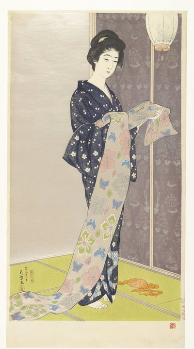 شابة ترتدي الكيمونو الصيفي Natsu yosoi no musume (العنوان على الكائن) بواسطة هاشيجوتشي جويو