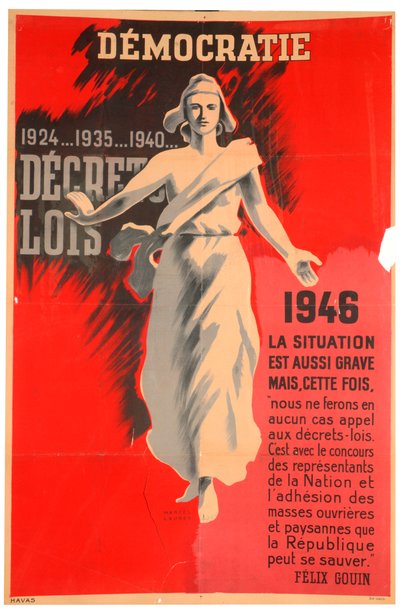 ملصق فرنسي مؤيد للديمقراطية ، 1946 بواسطة هافاس