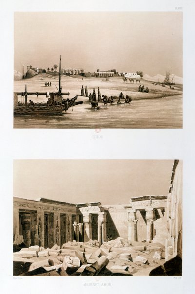 الأقصر ومدينة هابو ، مصر ، 1841 بواسطة هيكتور هوورو