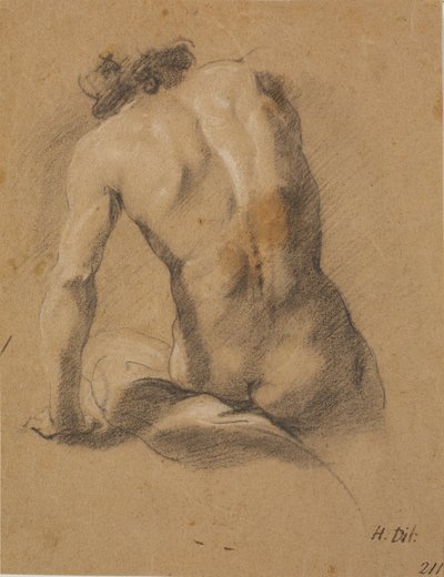 نموذج ذكر جالس ، يُرى من الخلف بواسطة Heinrich Dittmers