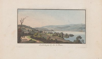 منظر لـ Lüscherz على نهر Bielersee Luschertz ، بالقرب من Lac de Bienne (العنوان على الكائن) المناظر الطبيعية في سويسرا (عنوان السلسلة) جمع بعض وجهات النظر في سويسرا (عنوان السلسلة) بواسطة يوهان لودفيج أبيرلي