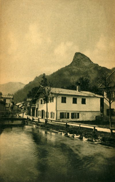 الطاحونة في Oberammergau ، بافاريا ، ألمانيا c1922. بواسطة هاينريش أولشميد