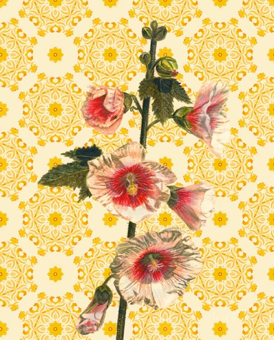 Hollyhocks on Sunshine ، 2021 (ألوان مائية) بواسطة هيلين وايت