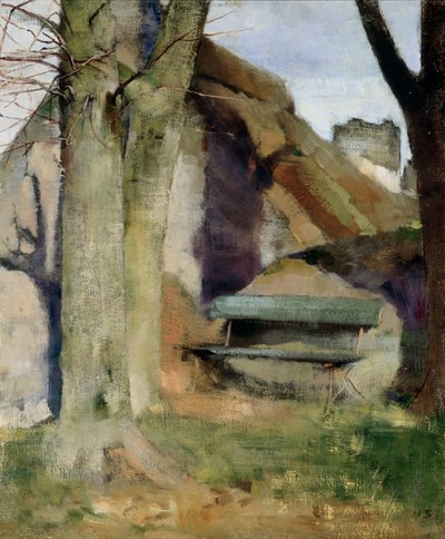 ظل على الحائط (زيت على قماش على لوح) بواسطة Helene Schjerfbeck