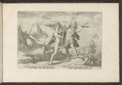 تتحول دافني إلى شجرة غار تحولات أوفيد (عنوان المسلسل) Recreations of P. Ovidius Naso (عنوان السلسلة) بواسطة هندريك جولتزيوس (ورشة عمل)