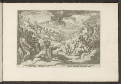 يستدعي كوكب المشتري الآلهة الأولمبية تحولات أوفيد (عنوان المسلسل) Recreations of P. Ovidius Naso (عنوان السلسلة) بواسطة هندريك جولتزيوس (ورشة عمل)
