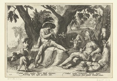 عطارد يعزف على الفلوت لـ Argus Ovid's Metamorphoses (عنوان المسلسل) بواسطة هندريك جولتزيوس (ورشة عمل)