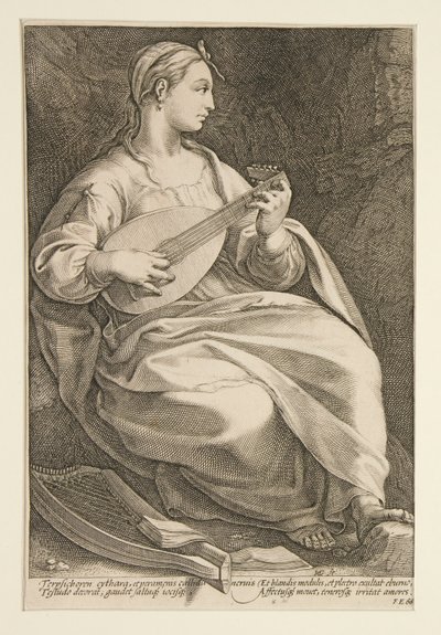 The Nine Muses: Terpsichore ، رقم 5 في سلسلة من 9 بواسطة هندريك جولتزيوس