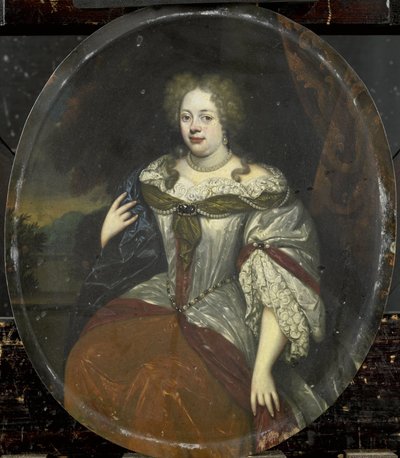 صورة لفروك ، البارونة فان أيلفا ، زوجة هانز ويليم فان أيلفا بعد عام 1658 بواسطة هندريك دي فالك