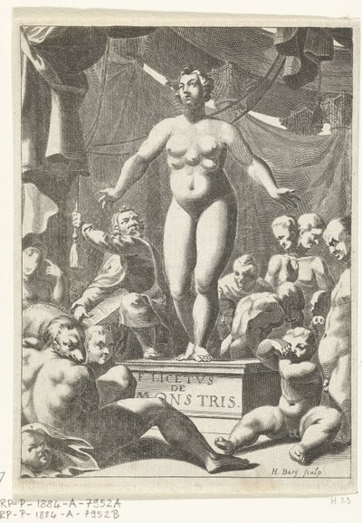 امرأة عارية مع خمسة صدور صفحة العنوان لـ Fortunius Licetus ، De Monstris ، أمستردام 1665 بواسطة هندريك باري