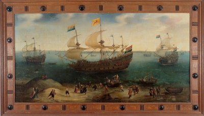 سفينة أمستردام ذات الصواري الأربعة De Hollandsche Tuyn والسفن الأخرى تعود من البرازيل تحت قيادة Paulus van Heerden بواسطة هندريك كورنيليش. فروم