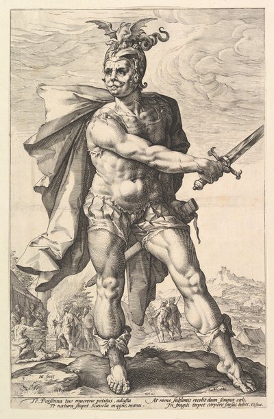 Scaevola ، من سلسلة الأبطال الرومان ، 1586. بواسطة هندريك جولتزيوس