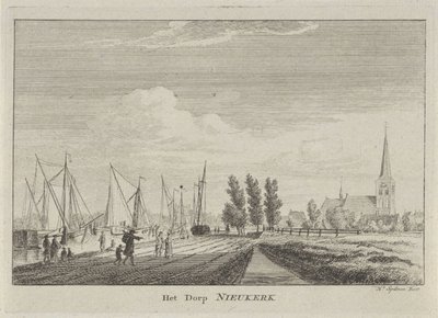 منظر لـ Nieuwerkerk aan den IJssel Het Dorp Nieukerk (العنوان على الجسم) بواسطة هندريك سبيلمان