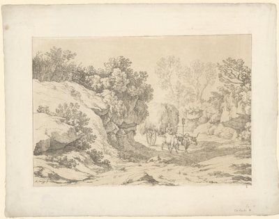 عربة القش على الطريق Tentamina Lithographica (عنوان السلسلة) المناظر الطبيعية الإيطالية (عنوان المسلسل) بواسطة هنريك فوغد