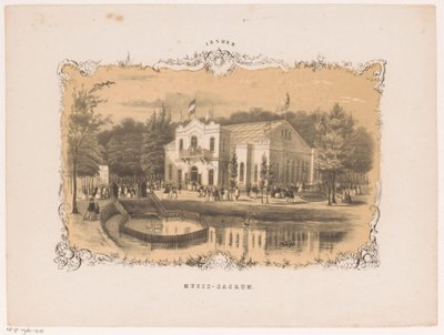 منظر لقاعة أرنهيم الموسيقية Musis sacrum (العنوان على الكائن) Arnhem (عنوان المسلسل على الكائن) بواسطة Weduwe Huygens