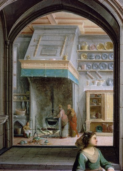 المسيح في بيت مارثا وماري ، تفاصيل المطبخ ، 1620 زيت على قماش بواسطة هندريك الأصغر ستينويك