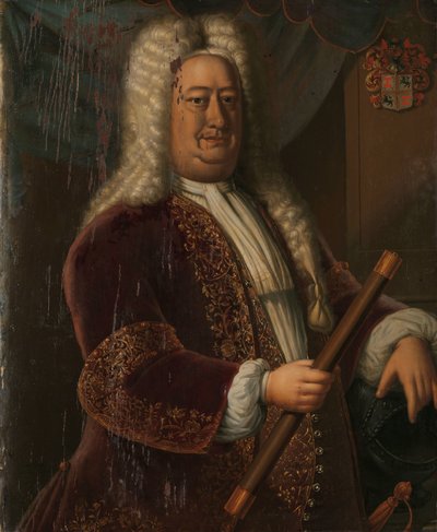 ديرك فان كلون (1730-1735) صورة لديرك فان كلون ، الحاكم العام لجزر الهند الشرقية الهولندية بواسطة هنريك فان دن بوش