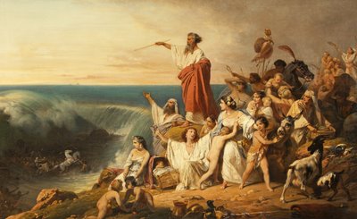 بنو إسرائيل يعبرون البحر الأحمر حوالي 1855 (زيت على قماش) بواسطة هنري فريدريك شوبن