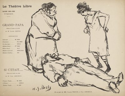 برنامج إنتاج Théâtre Libre لـ Grand Papa و Si l&39;etait بواسطة هنري غابرييل ابلز
