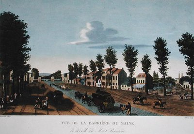 The Barriere du Maine ، حوالي 1815-20 (نقش ملون) بواسطة هنري (بعد) Courvoisier Voisin