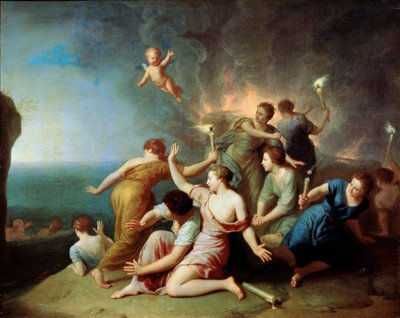الحوريات تحرق سفينة Telemachus ، ١٧٤٦ بواسطة هنري أنطوان دي فافان