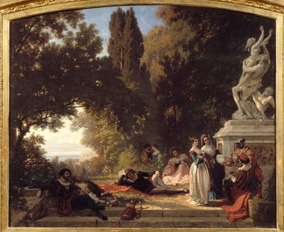 أمسية صيفية في إيطاليا. لوحة هنري بارون (1816-1885) بواسطة هنري بارون