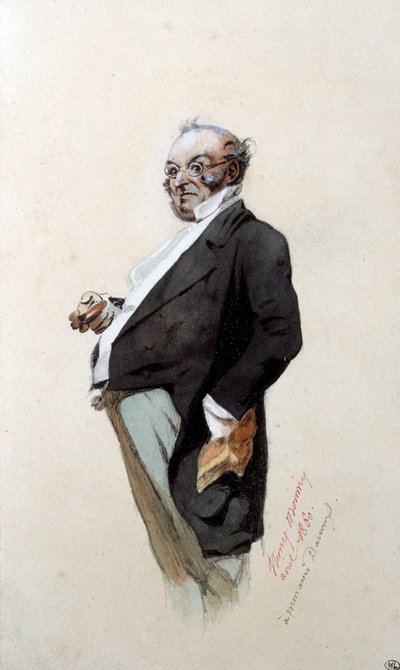 صورة للمؤلف في Monsieur Prud'homme رسم بواسطة Henry Bonaventure Monnier (1805-1877) 1860 باريس ، متحف اللوفر بواسطة هنري بونافنتشر منير