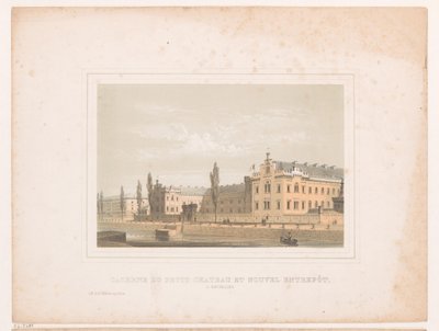 منظر لثكنات Klein Kasteeltje والمستودع الجديد في بروكسل Caserne du petit chateau et nouvel exchanôt، a Bruxelles (العنوان على الكائن) بواسطة هنري بوريمانس