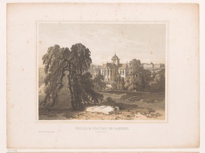 منظر للكنيسة والقلعة في لاكن Eglise & Chateau de Laeken ، Lez-Bruxelles (العنوان على الكائن) بواسطة هنري بوريمانس