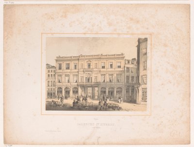 منظر لصالات العرض الملكية سانت هوبرت في بروكسل Galeries St. Hubert ، a Bruxelles (العنوان على الكائن) بواسطة هنري بوريمانس