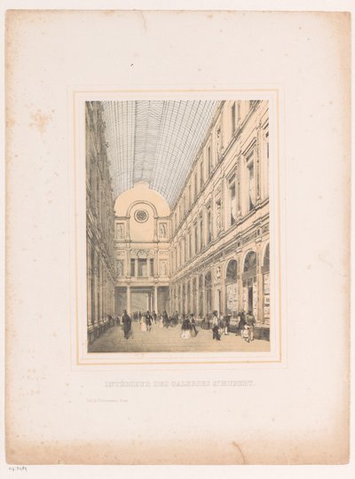 الجزء الداخلي من المعارض الملكية سانت هوبرت في بروكسل Intérieur des galeries St. Hubert (العنوان على الكائن) بواسطة هنري بوريمانس