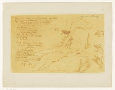 قائمة العشاء على شرف نشر كتاب "Henri Boutet engraver et pastelliste" بقلم ليون ميلارد بواسطة هنري بوتيه