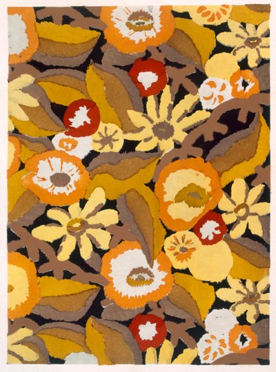 تكوين Madame de Andrada - Maison Paul Dumas ، تصميم ورق حائط من حانة "Le décor moderne dans la tenture et le fabric". 1930 (طباعة استنسل) بواسطة هنري كلوزوت