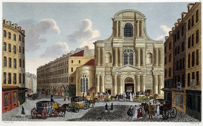 كنيسة Saint-Gervais ، حوالي عام 1820 - في "" Views of Paris "بواسطة Courvoisier بواسطة Henri Courvoisier-Voisin