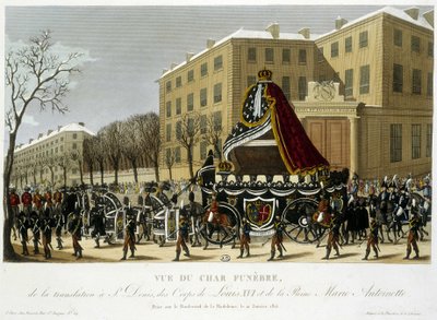 عربة جنازة لترجمة لويس السادس عشر وماري أنطوانيت إلى سانت دينيس في 21 يناير بواسطة Henri Courvoisier-Voisin