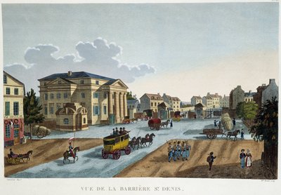 La barrier Saint-Denis ، حوالي عام 1827 - في "" مناظر لباريس "لكورفوازييه بواسطة Henri Courvoisier-Voisin